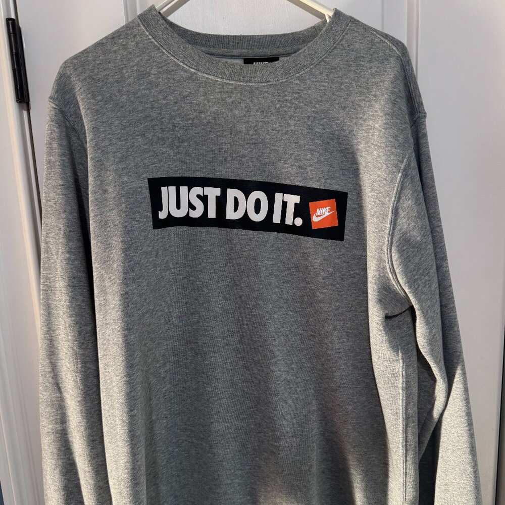 Nike Sweater Adult Just Do It Retro Crew Neck Sweatshirt Mens L